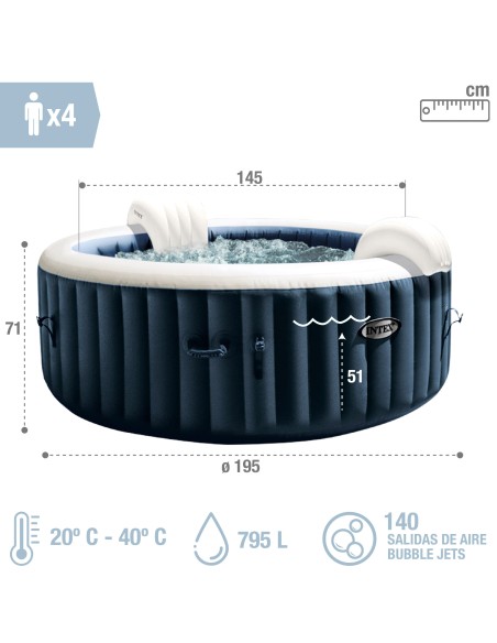 Spas infláveis para 4 pessoas - Spa Bubble Plus | Intex.pt