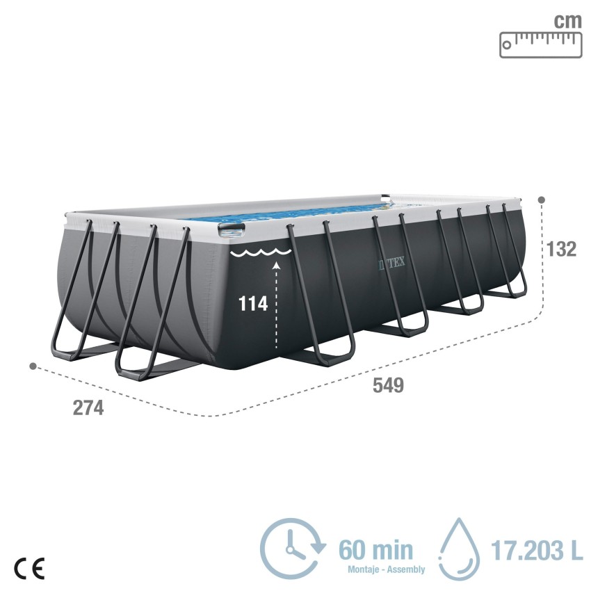 Piscina retangular elevada Ultra XTR de 5,5 metros | INTEX