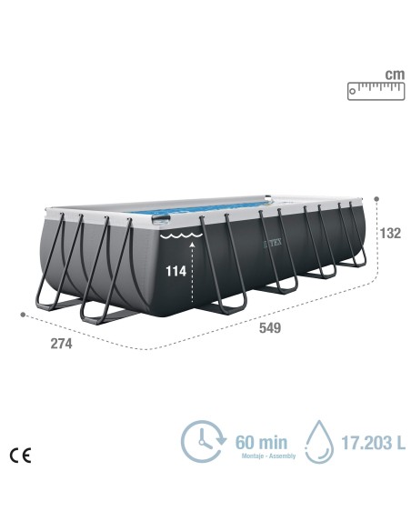 Piscina retangular elevada Ultra XTR de 5,5 metros | INTEX