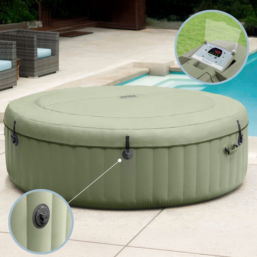 Spa inflável PureSpa Bubbles Verde Oliva para 4 pessoas | INTEX