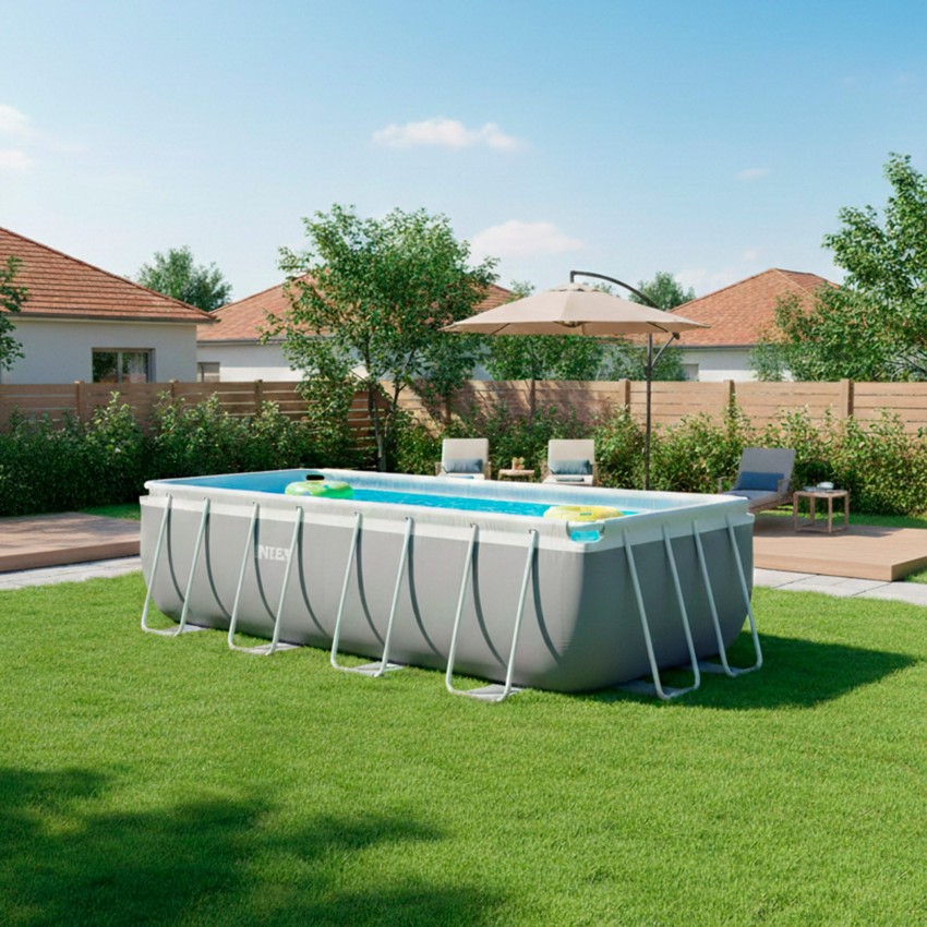 Piscina retangular removível 400x200x122 cm | INTEX