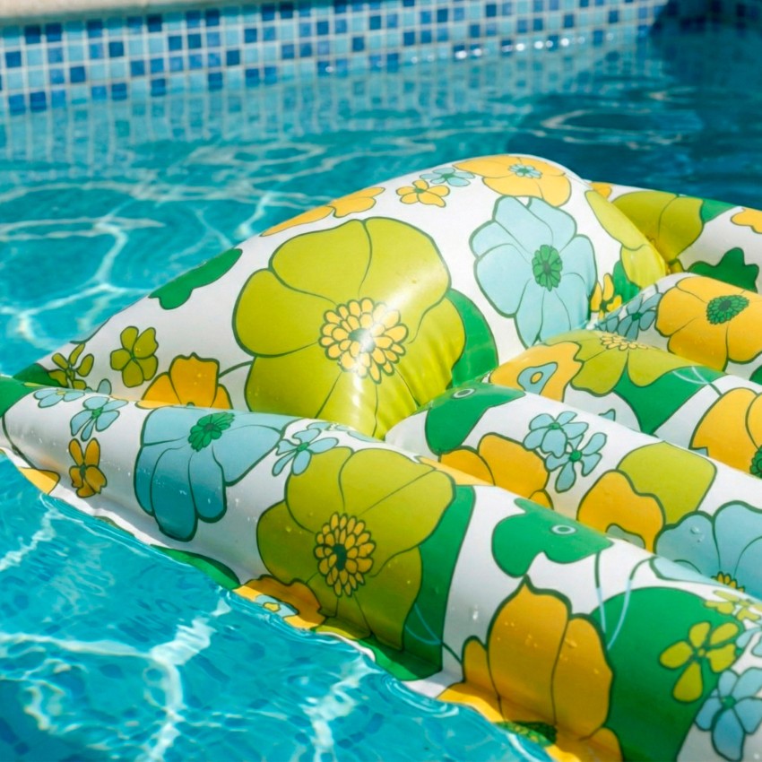 Colchão inflável floral 170x53 cm 60º aniversário | INTEX