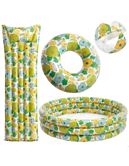 Colchão inflável floral 170x53 cm 60º aniversário | INTEX