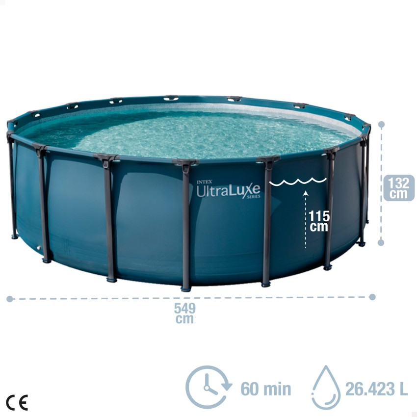 Piscina desmontável D549x132 cm, sistema de filtragem | INTEX