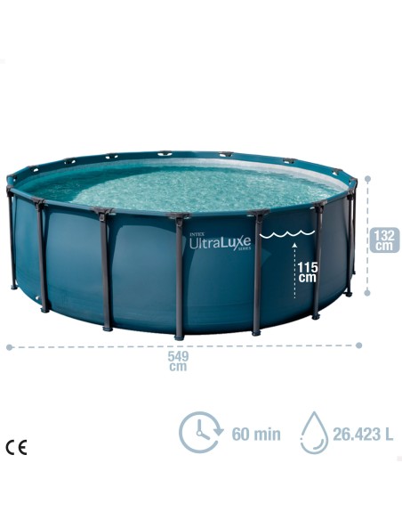 Piscina desmontável D549x132 cm, sistema de filtragem | INTEX