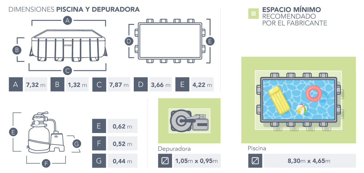 Piscina desmontável Ultra XTR Frame retangular 7 metros com bomba de areia